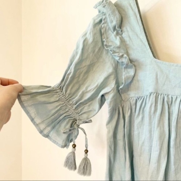 RARE SPELL & THE GYPSY COLLECTIVE Mae Linen Dress in Seafoam Green - Picture 10 of 16